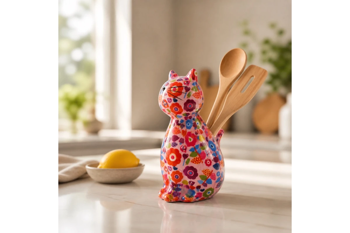 Caramel Pembe Kedi Kaşıklık