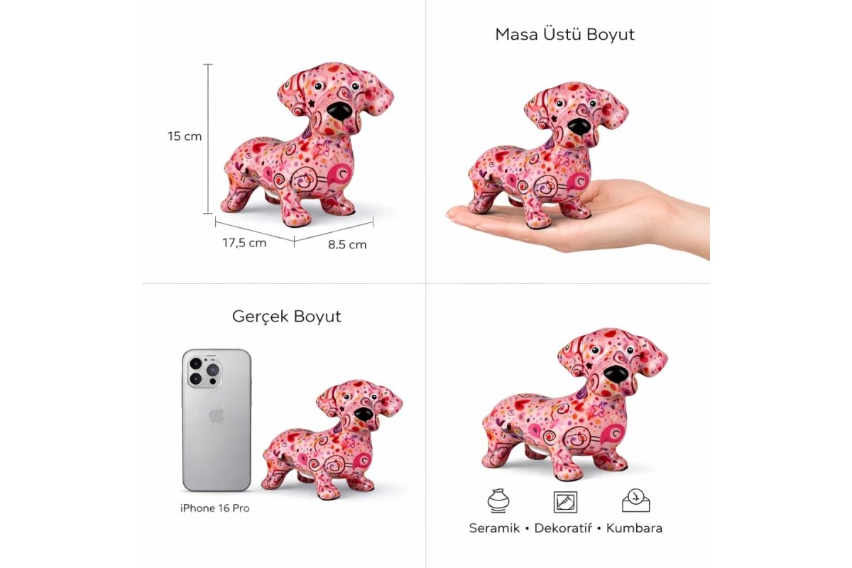 Dennis Sosis Toz Pembe Köpek Kumbara