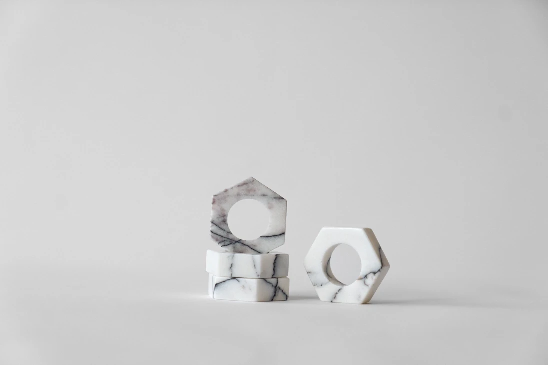 Dot 4lü Leylak Mermer Peçete Halkası