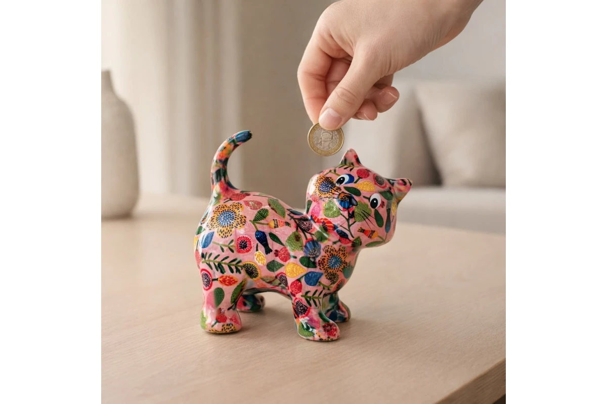 Kiki Toz Pembe Kedi Kumbara