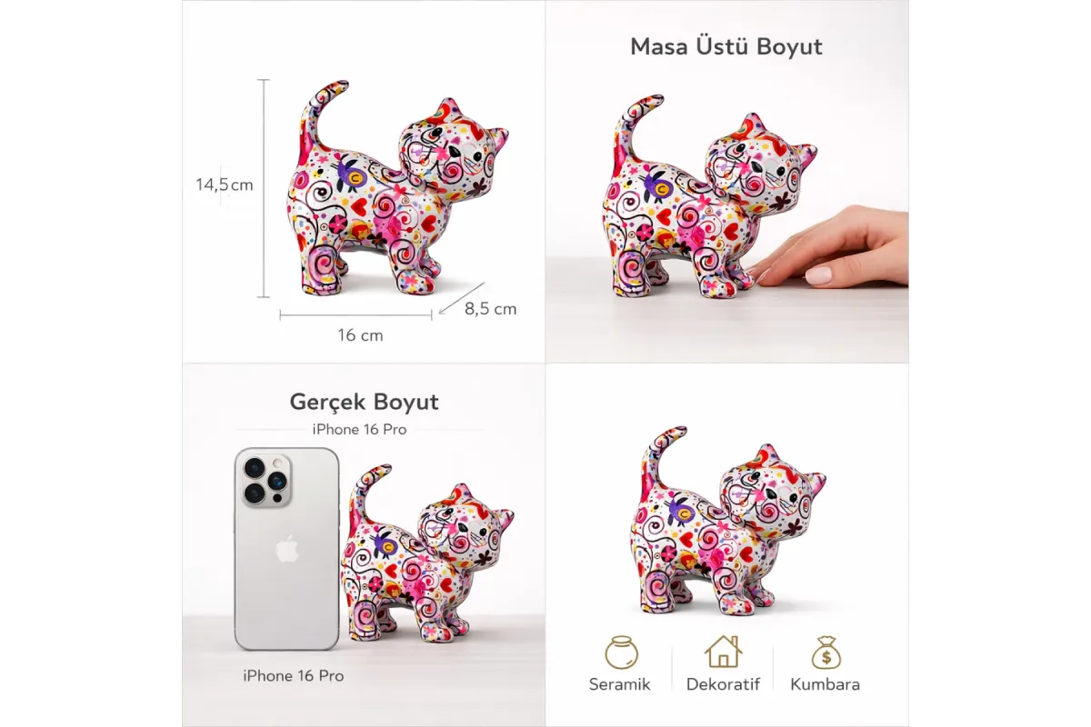 Kiki Beyaz Kedi Kumbara
