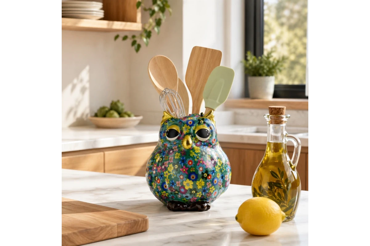 Olive Mavi Baykuş Kaşıklık
