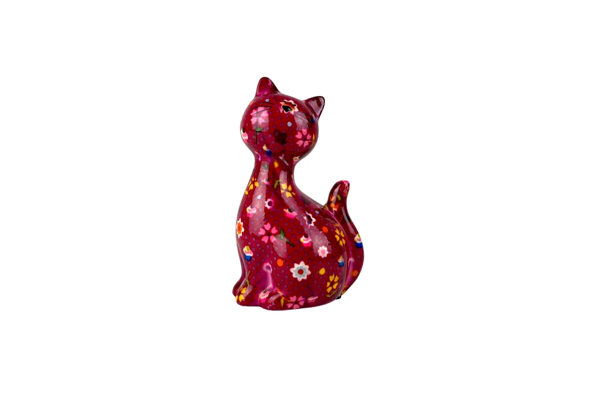 Caramel Bordo Kedi Kumbara
